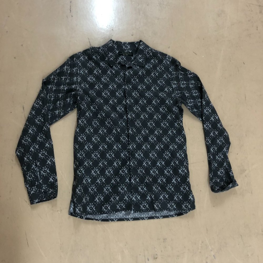 All Saints Men long sleeve button down relaxed fit Black Size Small.